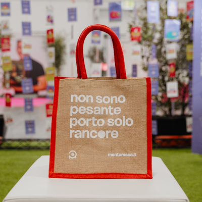 Borsa in tela “Non sono pesante porto solo rancore”