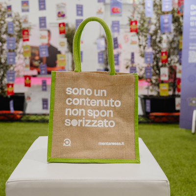 Borsa in tela “Sono un contenuto non sponsorizzato”